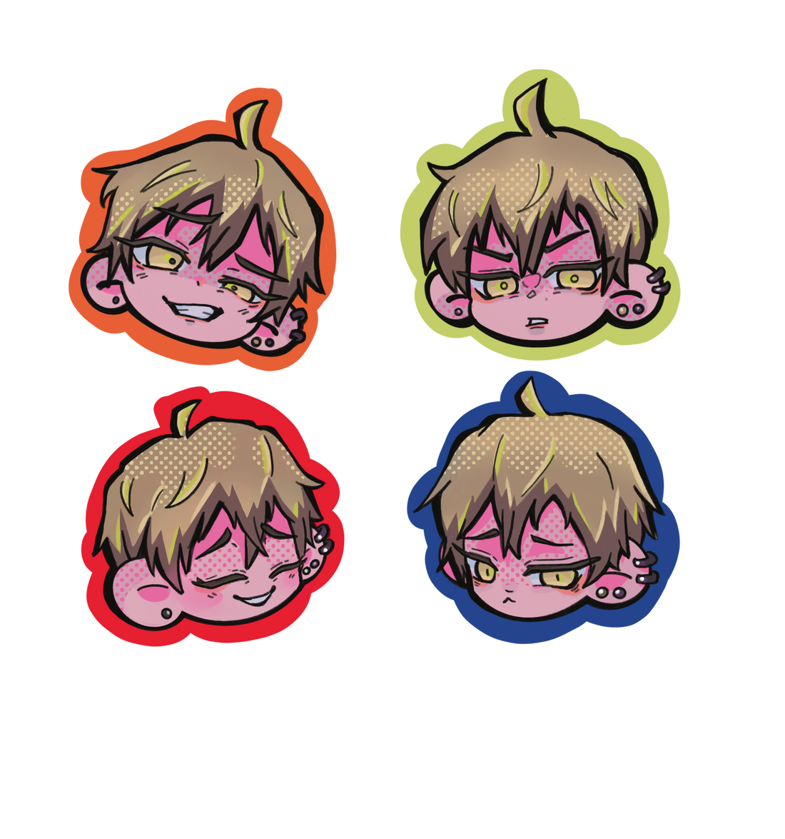 Naoya Zenin chibi sticker pack 1 in cute poses.