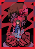 Naoya Zenin fan art print evoking past and future themes.